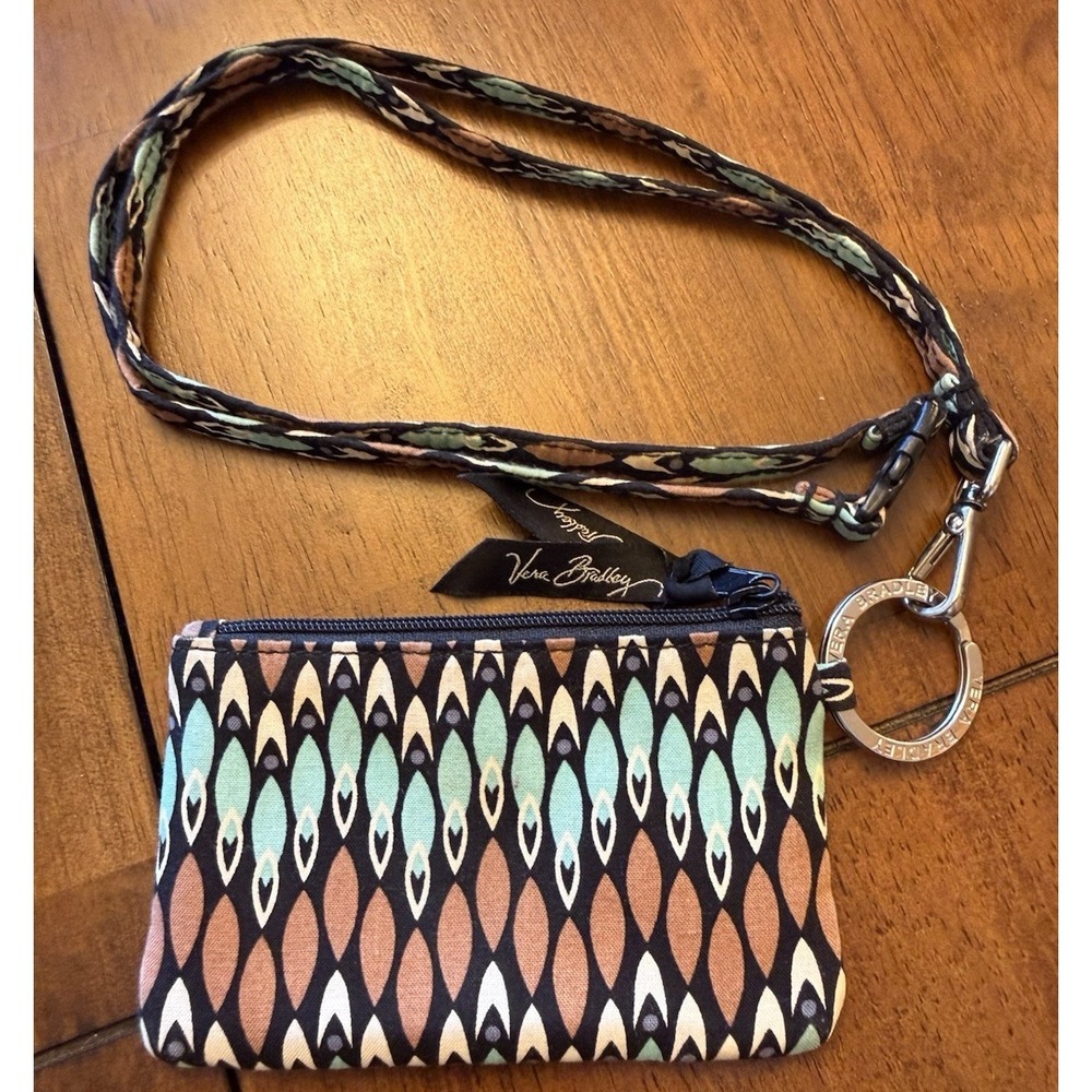Vera Bradley Sierra Stream Zip ID card holder and lanyard-New without tags - Picture 2 of 5